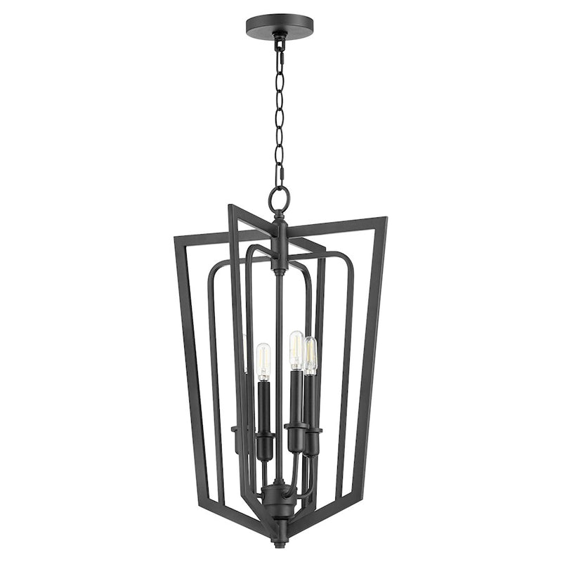 Quorum 4 Light Pendant 16X25, Noir
