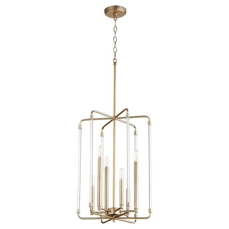 Quorum Optic 6 Light Entry, Aged Brass