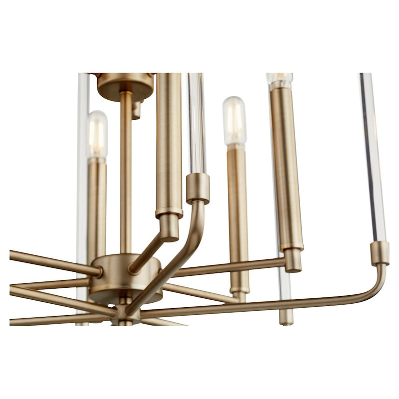 Quorum Optic 9 Light Entry, Aged Brass