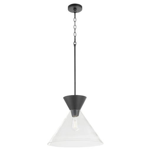 Quorum Beldar Pendant, Matte Black/Clear Glass/Clear