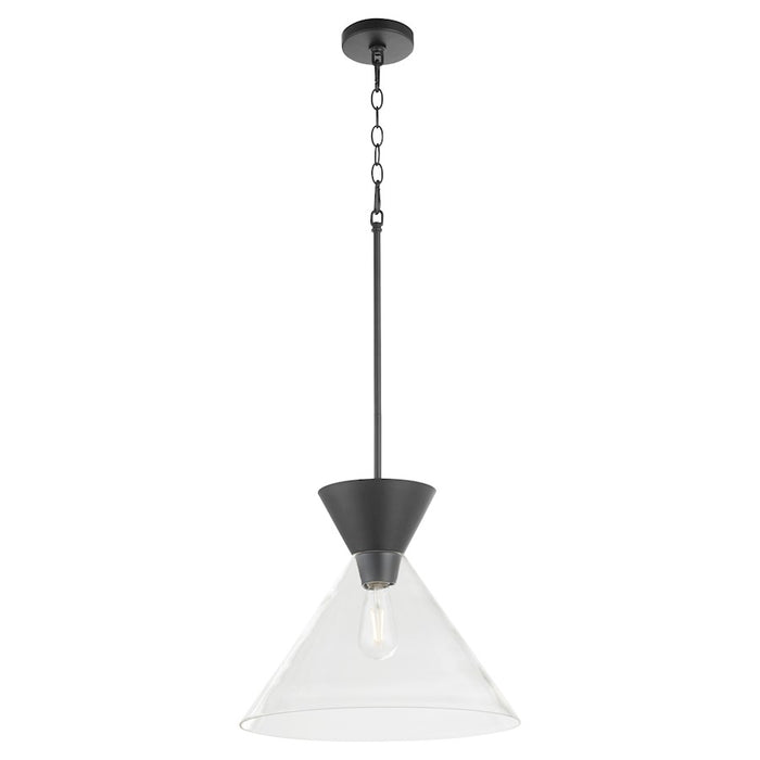 Quorum Beldar Pendant, Matte Black/Clear Glass/Clear