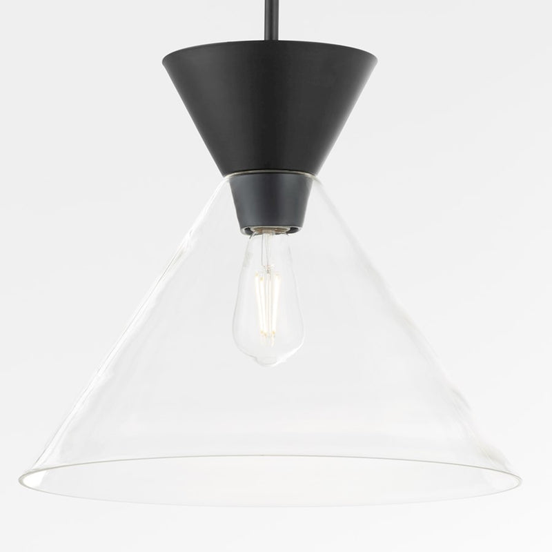 Quorum Beldar Pendant, Matte Black/Clear Glass/Clear