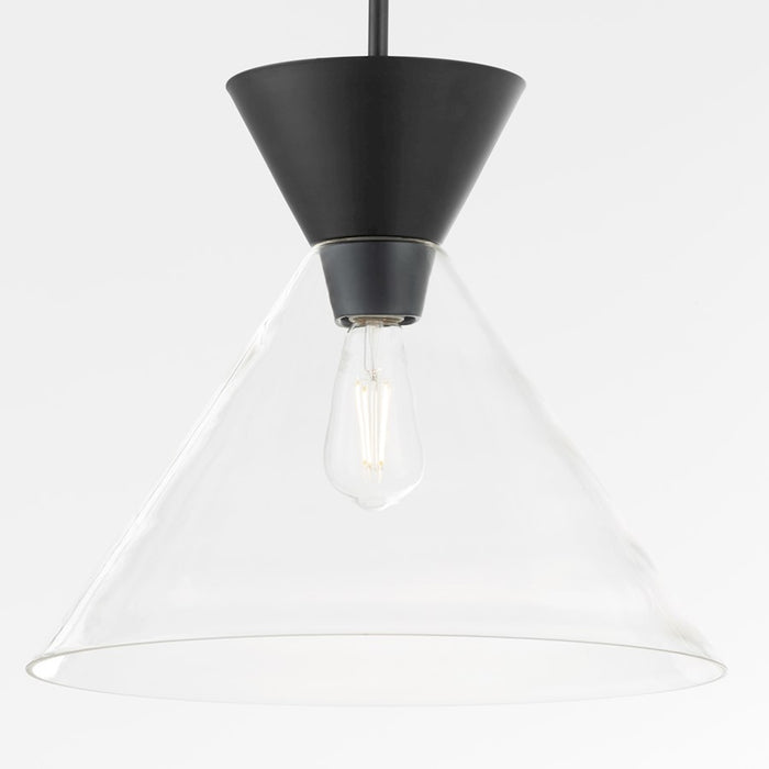 Quorum Beldar Pendant, Matte Black/Clear Glass/Clear