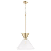 Quorum Beldar Pendant, Aged Brass/Clear Glass/Clear - 8119-280