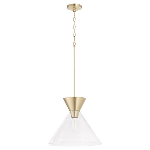 Quorum Beldar Pendant, Aged Brass/Clear Glass/Clear - 8119-280