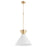 Quorum Beldar Pendant, Aged Brass/Gloss Opal/Opal - 8119-80