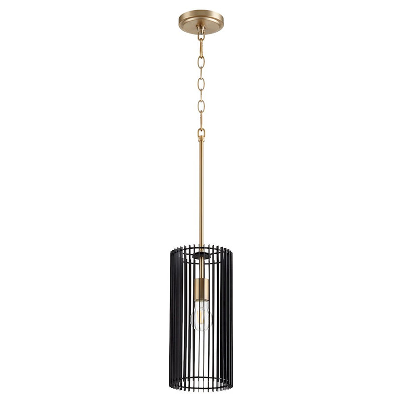 Quorum Finura 1 Light 14.25" Pendant, Aged Brass