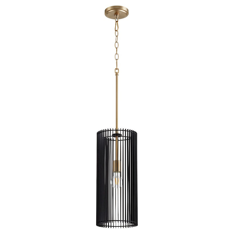 Quorum Finura 1 Light 18" Pendant, Aged Brass