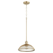 Quorum Omni 1 Light Pendant, Aged Brass