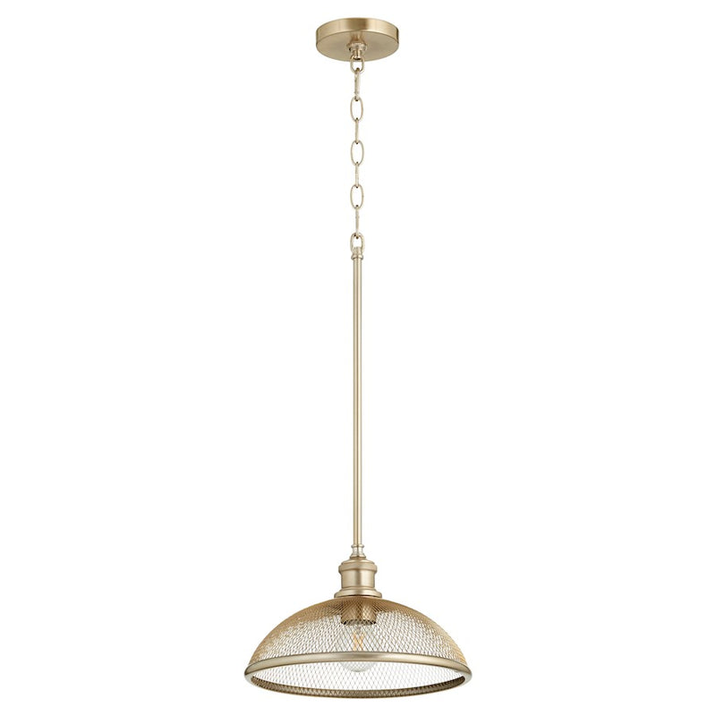 Quorum Omni 1 Light Pendant, Aged Brass