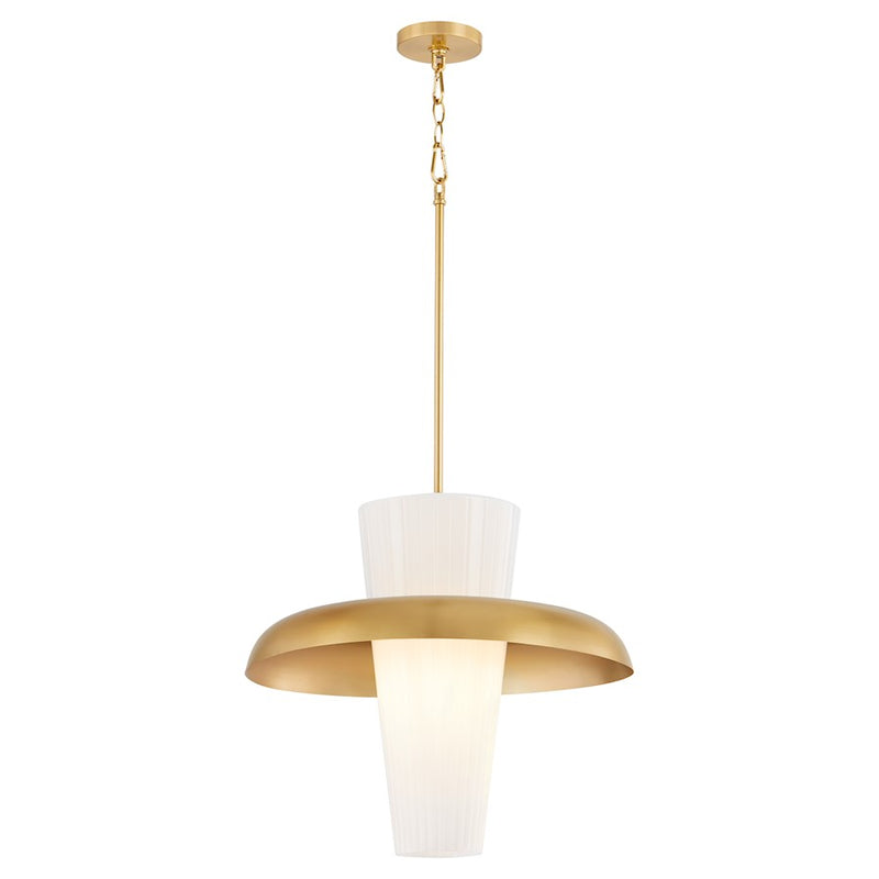 Quorum Mallory 16" Pendant, Aged Brass