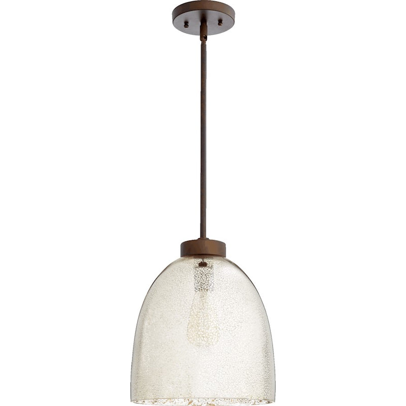 Quorum 1 Light Pendant, Oiled Bronze W/ Mercury