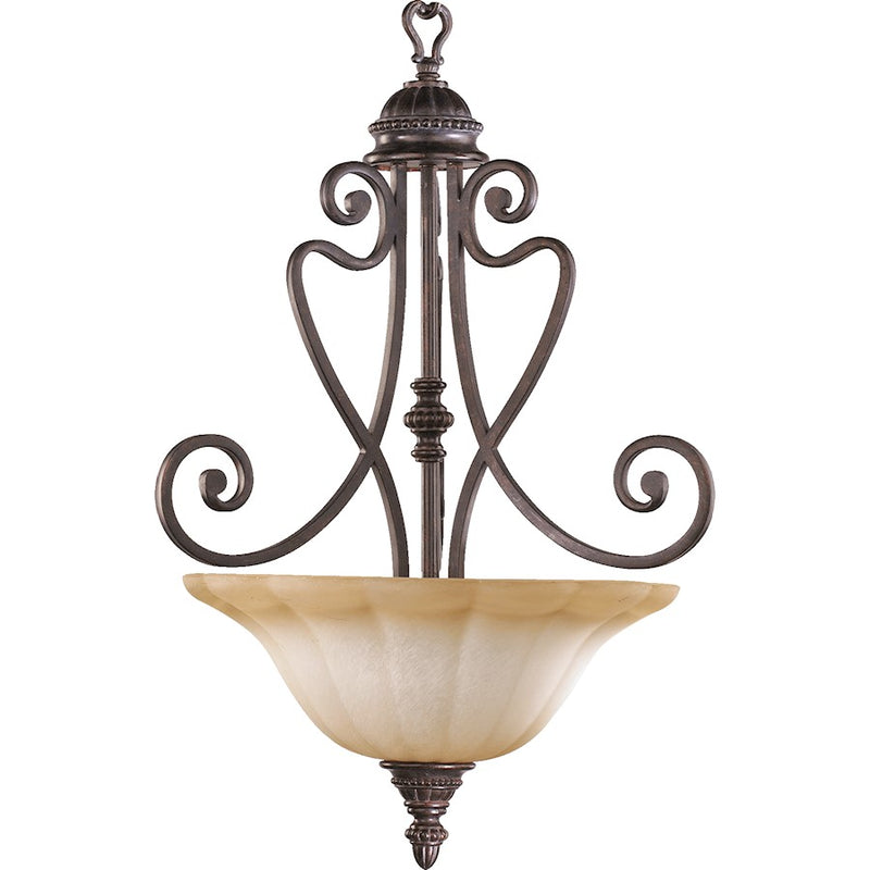 Quorum Summerset 3 Light Pendant, Toasted Sienna