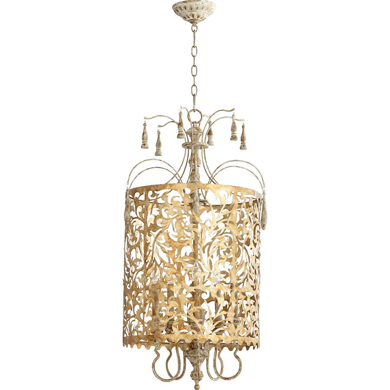 Quorum Leduc 5 Light 19' Pendant, Florentine Gold