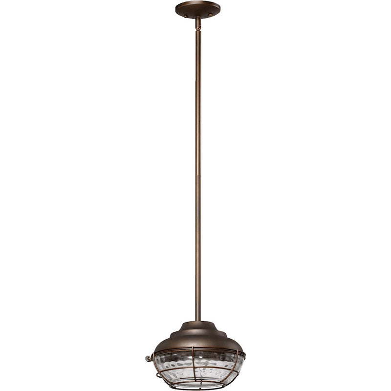 Quorum Hudson 1 Light Pendant, Oiled Bronze