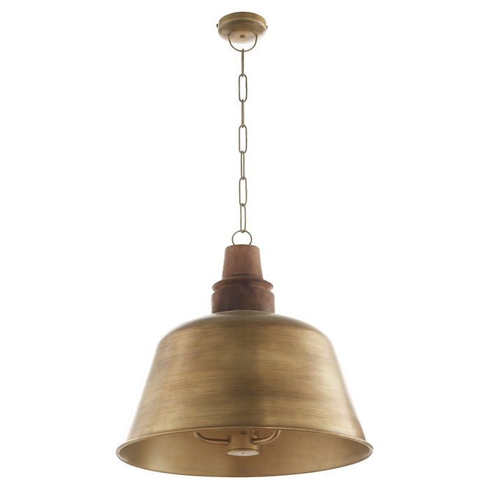 Quorum Artisan 3Lt Wood Pendant, Artisan Brass - 84-3-75