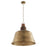 Quorum Artisan 3Lt Wood Pendant, Artisan Brass