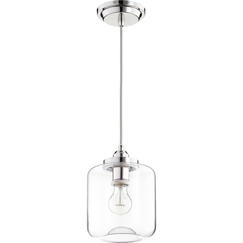 Quorum 1 Light 6.75' Pendant, Polished Nickel