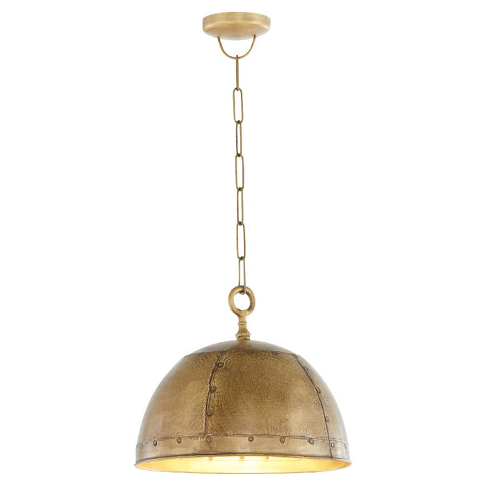 Quorum Artisan 1Lt 14" Dome Pendant, Artisan Brass