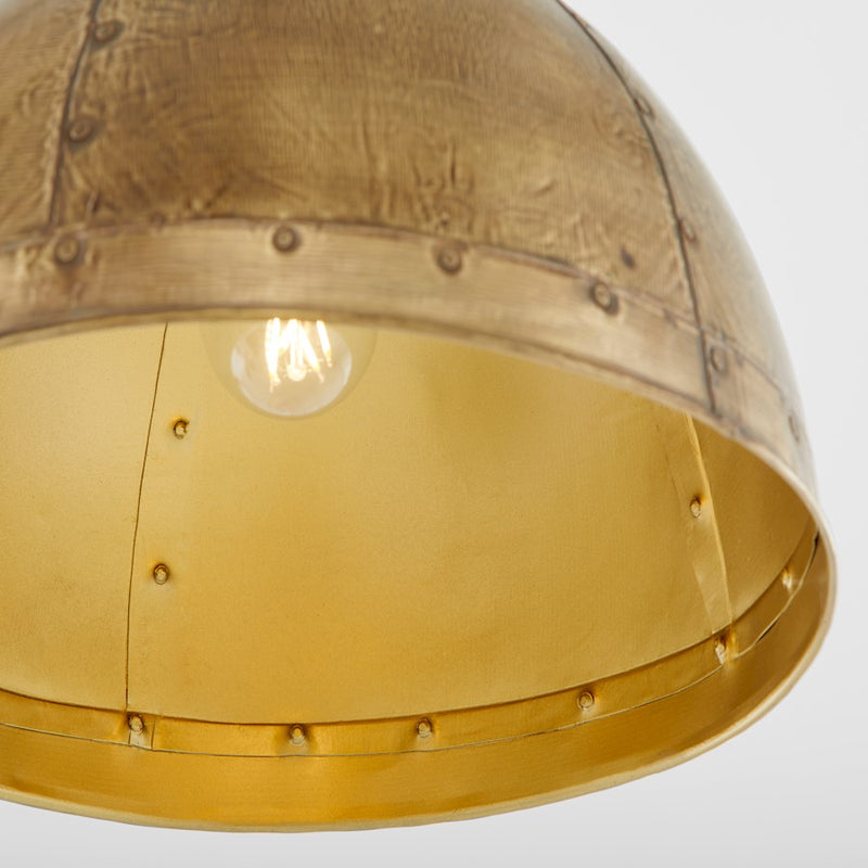 Quorum Artisan 1Lt 14" Dome Pendant, Artisan Brass