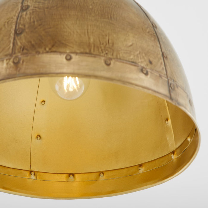 Quorum Artisan 1Lt 14" Dome Pendant, Artisan Brass