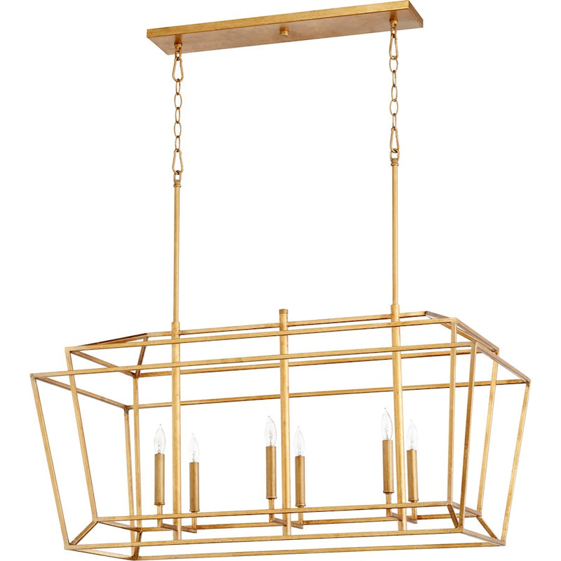 Quorum Monument 6 Light Linear, Gold Leaf