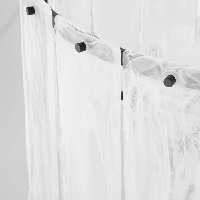 Quorum Prestige 8Lt Pendant, Matte Black/Clear/Alabaster