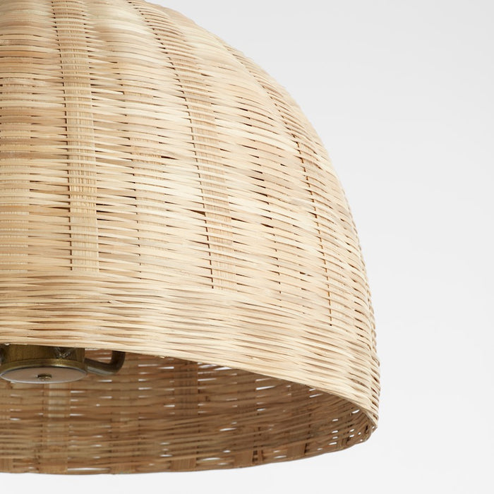 Quorum 24" Wicker Pendant, Artisan Brass