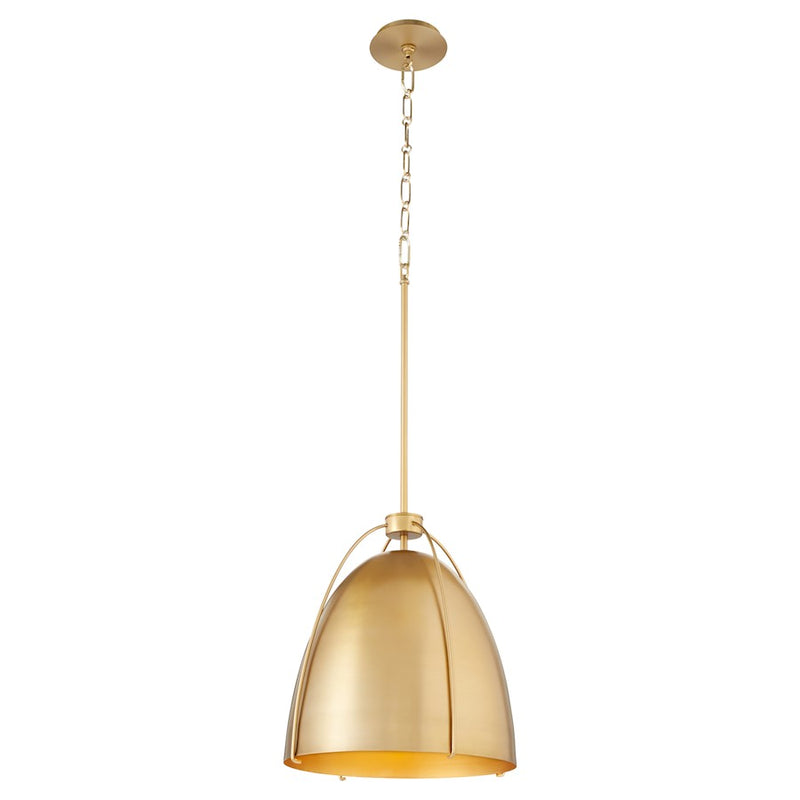Quorum Jamie 1Lt 15" Pendant, Aged Brass