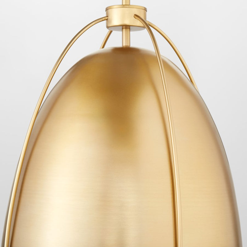 Quorum Jamie 1Lt 15" Pendant, Aged Brass