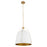 Quorum Jamie 3Lt 18" Pendant, Studio White/Aged Brass - 860-3-0880