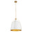 Quorum Jamie 3Lt 18" Pendant, Studio White/Aged Brass