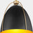 Quorum Jamie 3Lt 18" Pendant, Matte Black/Aged Brass