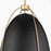 Quorum Jamie 3Lt 18" Pendant, Matte Black/Aged Brass