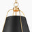 Quorum Ellen 1Lt 15" Pendant, Matte Black/Aged Brass