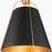 Quorum Ellen 1Lt 15" Pendant, Matte Black/Aged Brass