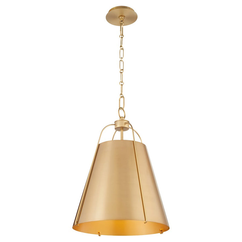 Quorum Ellen 1Lt 15" Pendant, Aged Brass