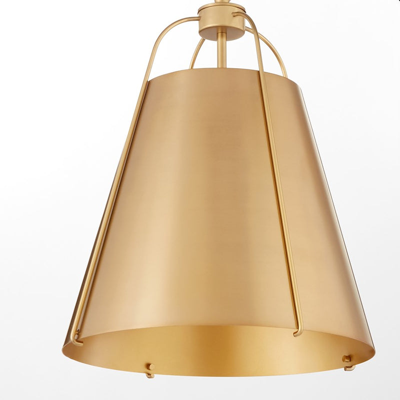 Quorum Ellen 1Lt 15" Pendant, Aged Brass