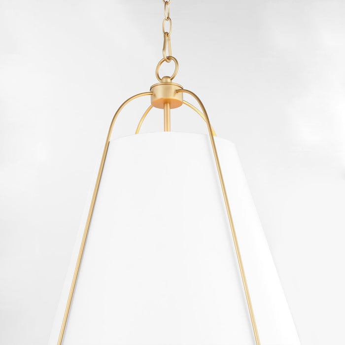 Quorum Ellen 3Lt 18" Pendant, Studio White/Aged Brass