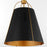 Quorum Ellen 3Lt 18" Pendant, Matte Black/Aged Brass