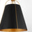 Quorum Ellen 3Lt 18" Pendant, Matte Black/Aged Brass
