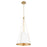 Quorum Denise 15" Pendant, Studio White/Aged Brass - 862-1-0880