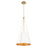 Quorum Denise 15" Pendant, Studio White/Aged Brass