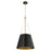 Quorum Denise 18" Pendant, Matte Black/Aged Brass - 862-3-5980