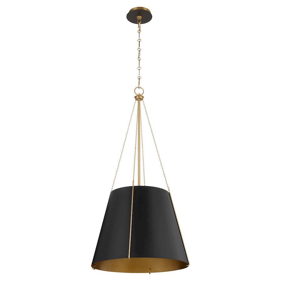 Quorum Denise 18" Pendant, Matte Black/Aged Brass - 862-3-5980