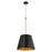 Quorum Denise 18" Pendant, Matte Black/Aged Brass