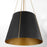 Quorum Denise 18" Pendant, Matte Black/Aged Brass