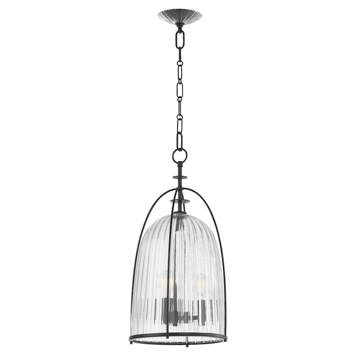 Quorum Alice 11" Pendant, Matte Black/Clear/Fluted
