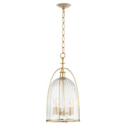 Quorum Alice 11" Pendant, Aged Brass/Clear/Fluted - 863-3-80