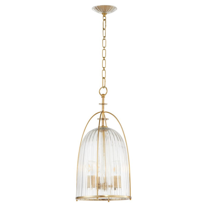 Quorum Alice 11" Pendant, Aged Brass/Clear/Fluted - 863-3-80